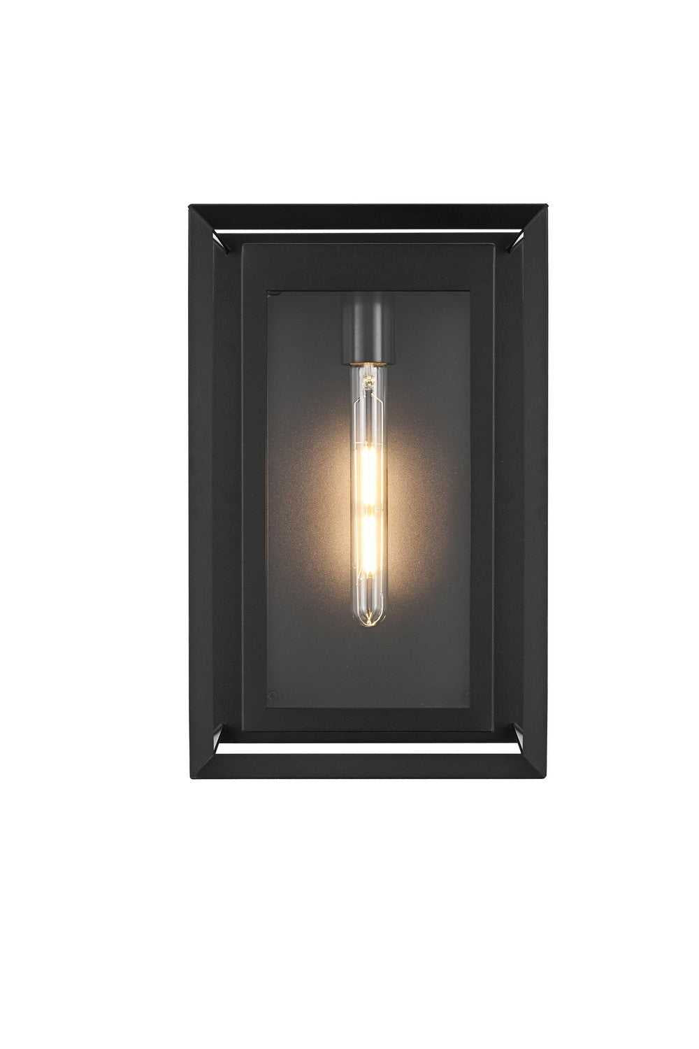 Etting One Light Outdoor Wall Sconce in Black Elegant Lighting