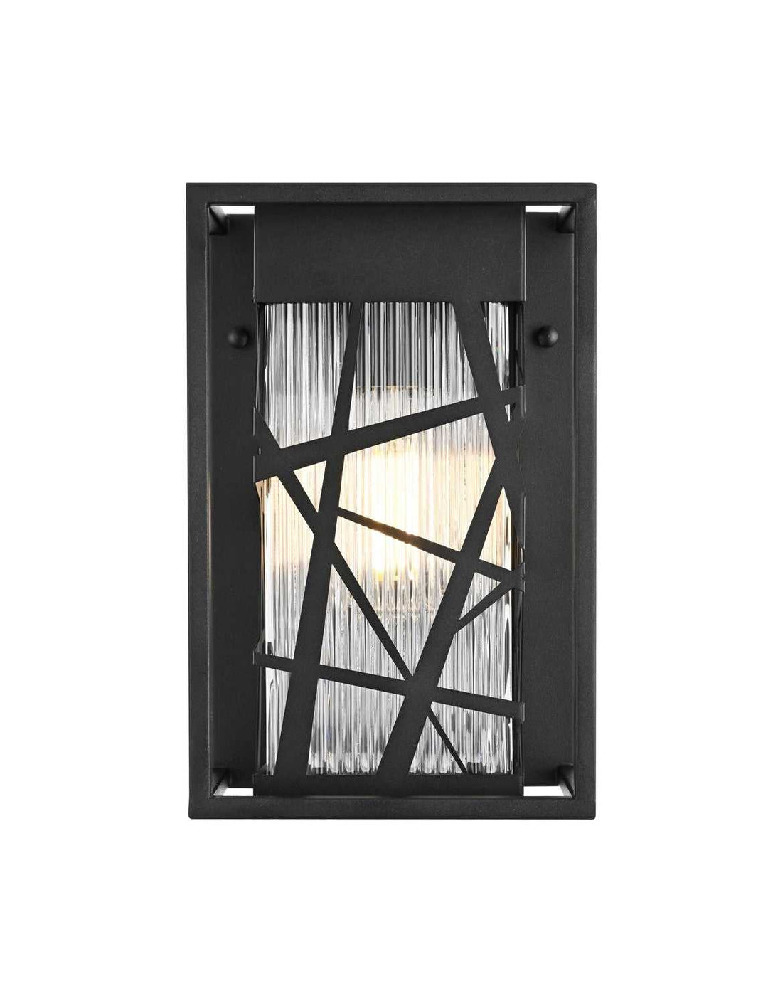 Eyre One Light Outdoor Wall Sconce in Black Elegant Lighting