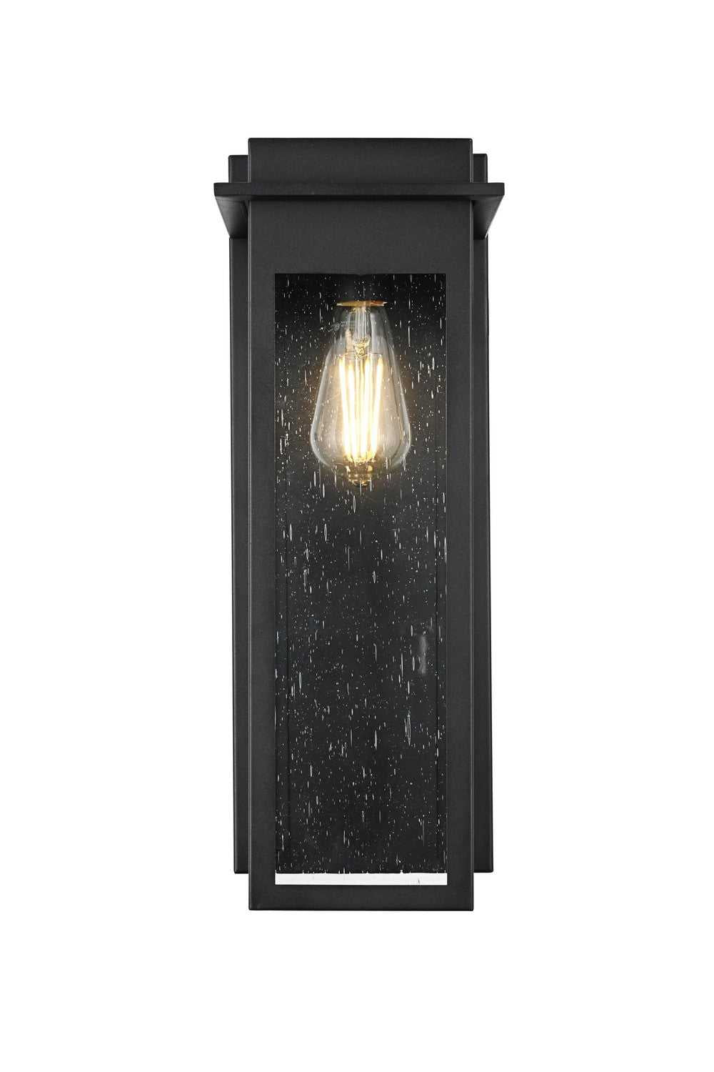 Dunton One Light Outdoor Wall Sconce in Black Elegant Lighting