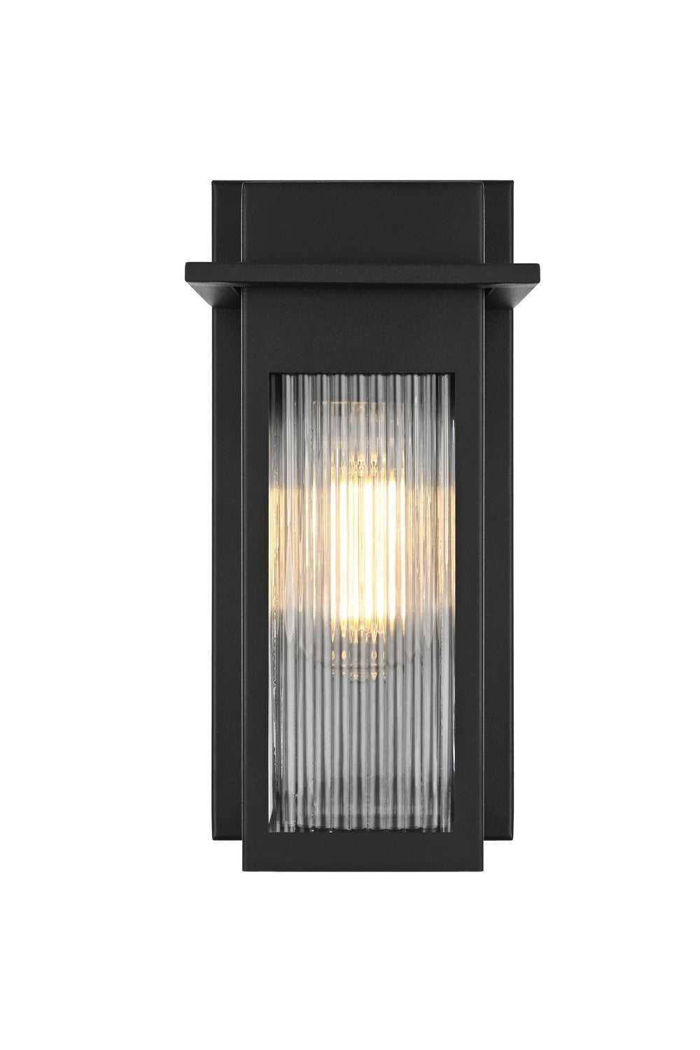 Fletcher One Light Outdoor Wall Sconce in Black Elegant Lighting