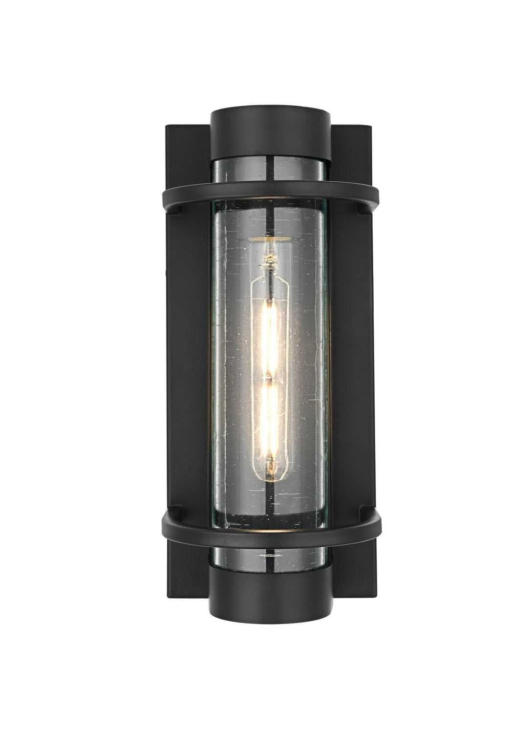 Parrish One Light Outdoor Wall Sconce in Black Elegant Lighting