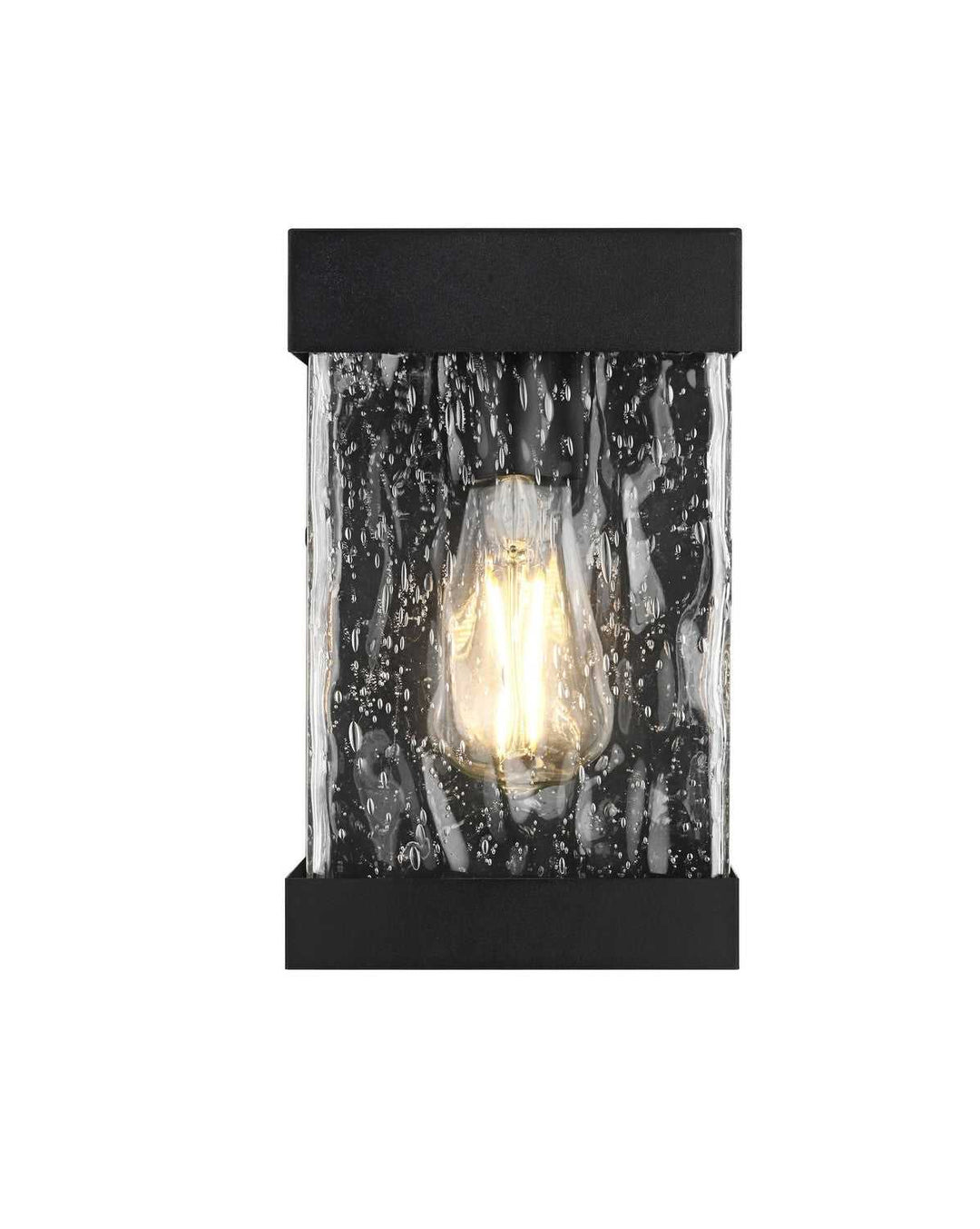 Thompson One Light Outdoor Wall Sconce in Black Elegant Lighting