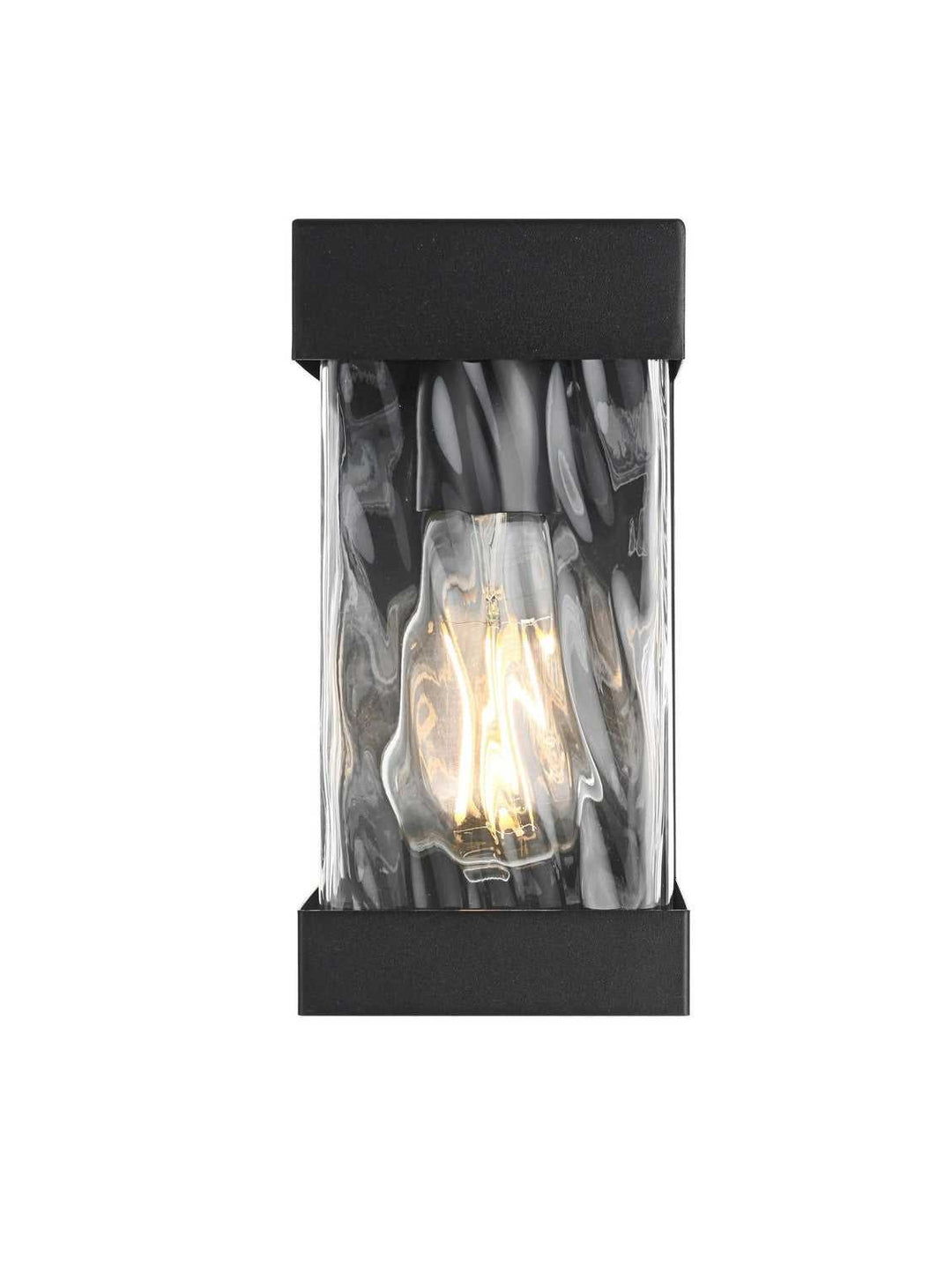 Thompson One Light Outdoor Wall Sconce in Black Elegant Lighting