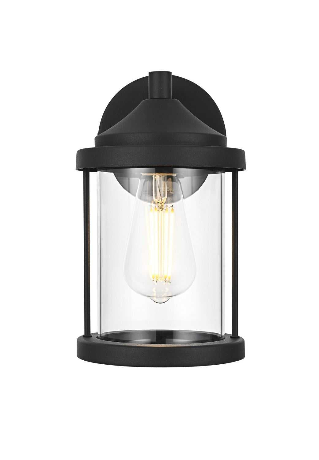 Roy One Light Outdoor Wall Sconce in Black Elegant Lighting