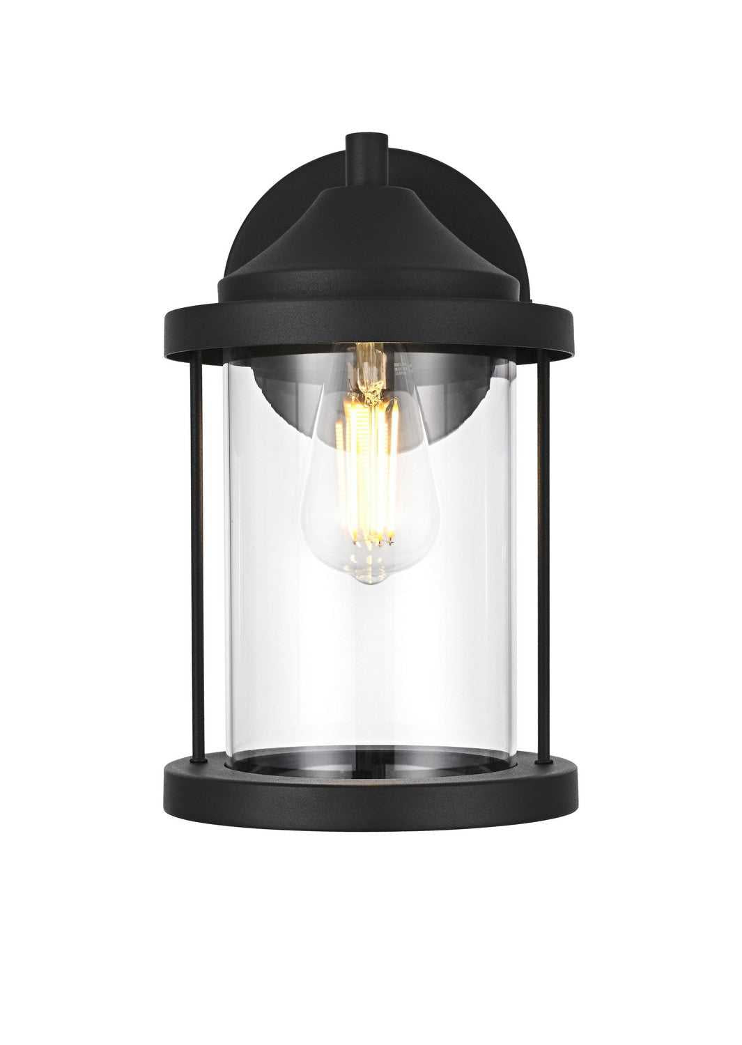 Roy One Light Outdoor Wall Sconce in Black Elegant Lighting