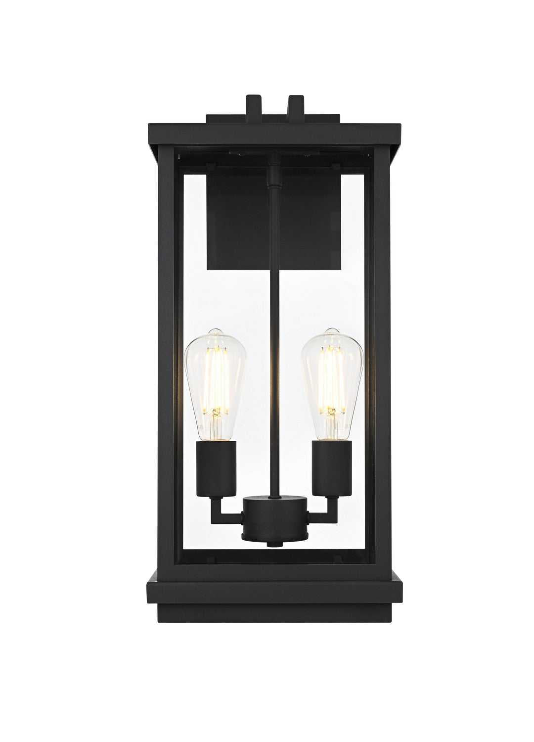 Theodore Two Light Outdoor Wall Sconce in Black Elegant Lighting