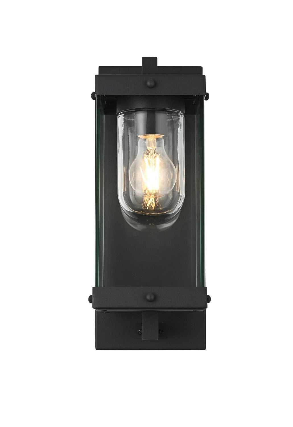 Keaton One Light Outdoor Wall Sconce in Black Elegant Lighting