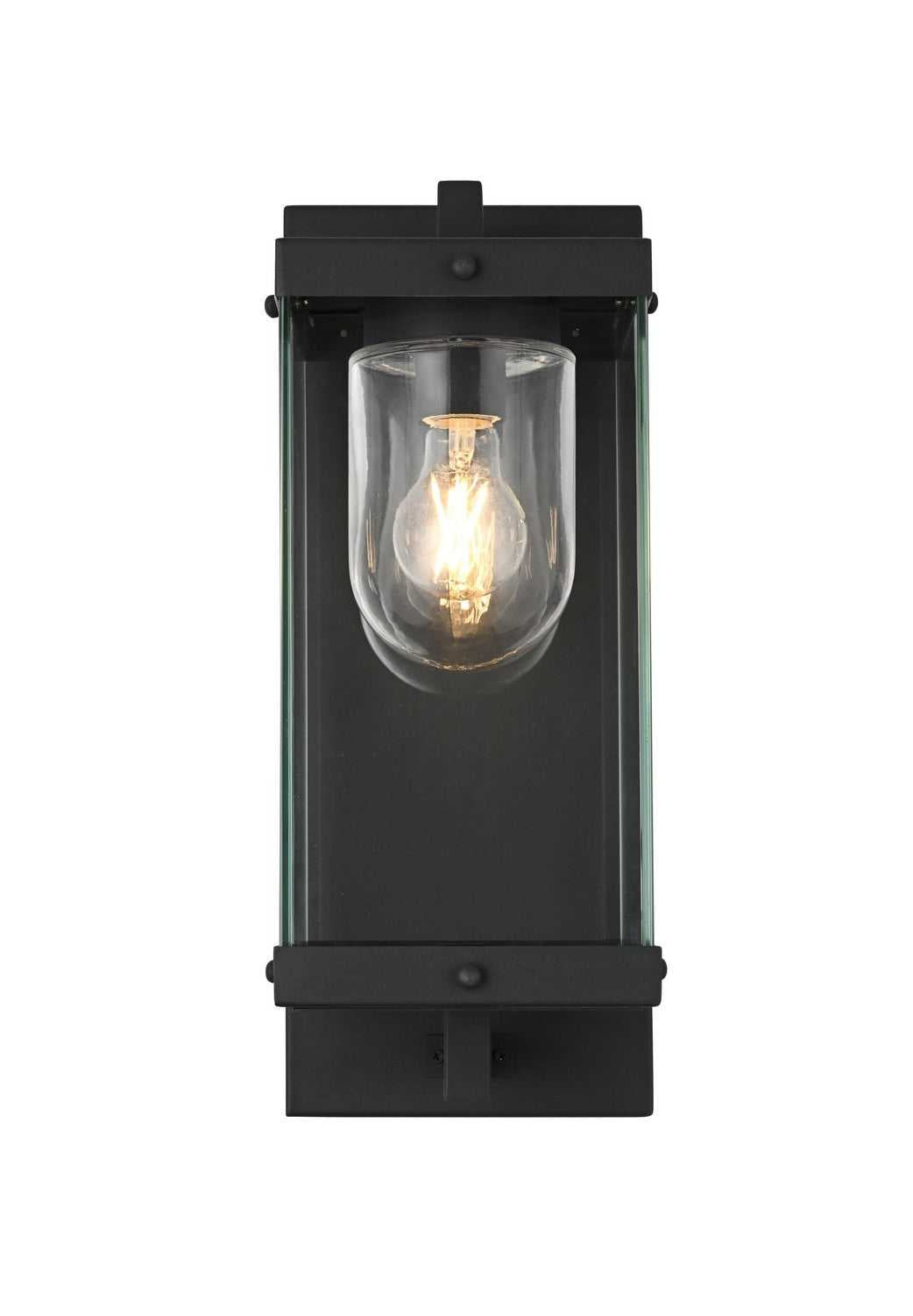 Keaton One Light Outdoor Wall Sconce in Black Elegant Lighting