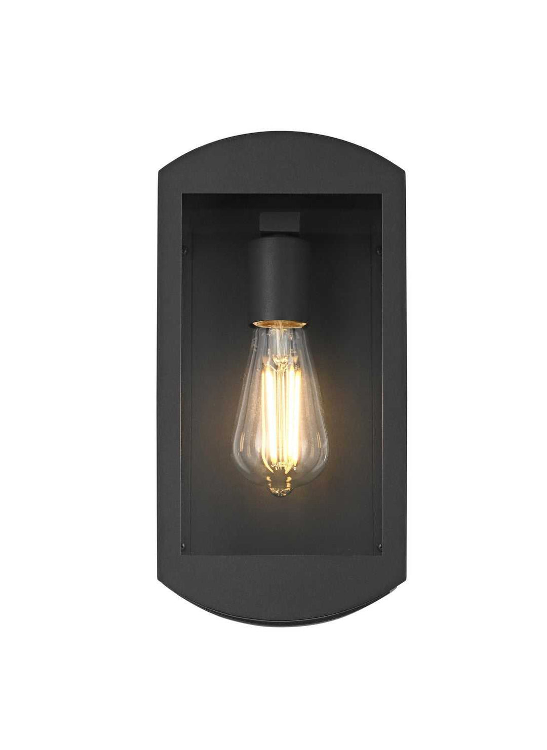 Miles One Light Outdoor Wall Sconce in Black Elegant Lighting