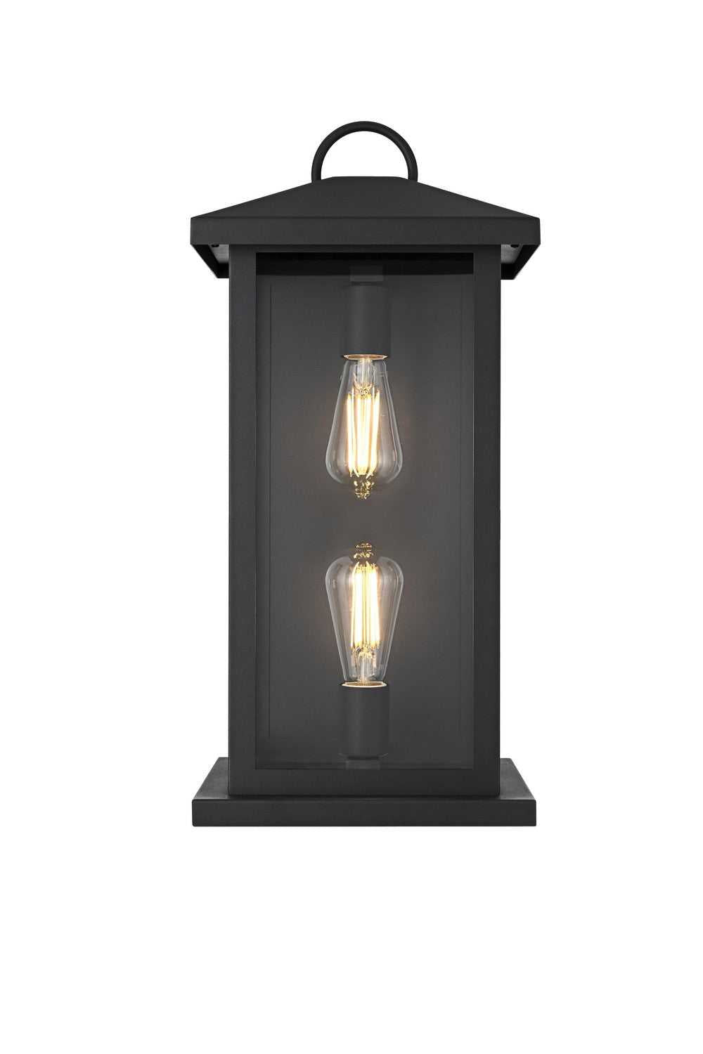 Neil Two Light Outdoor Wall Sconce in Black Elegant Lighting