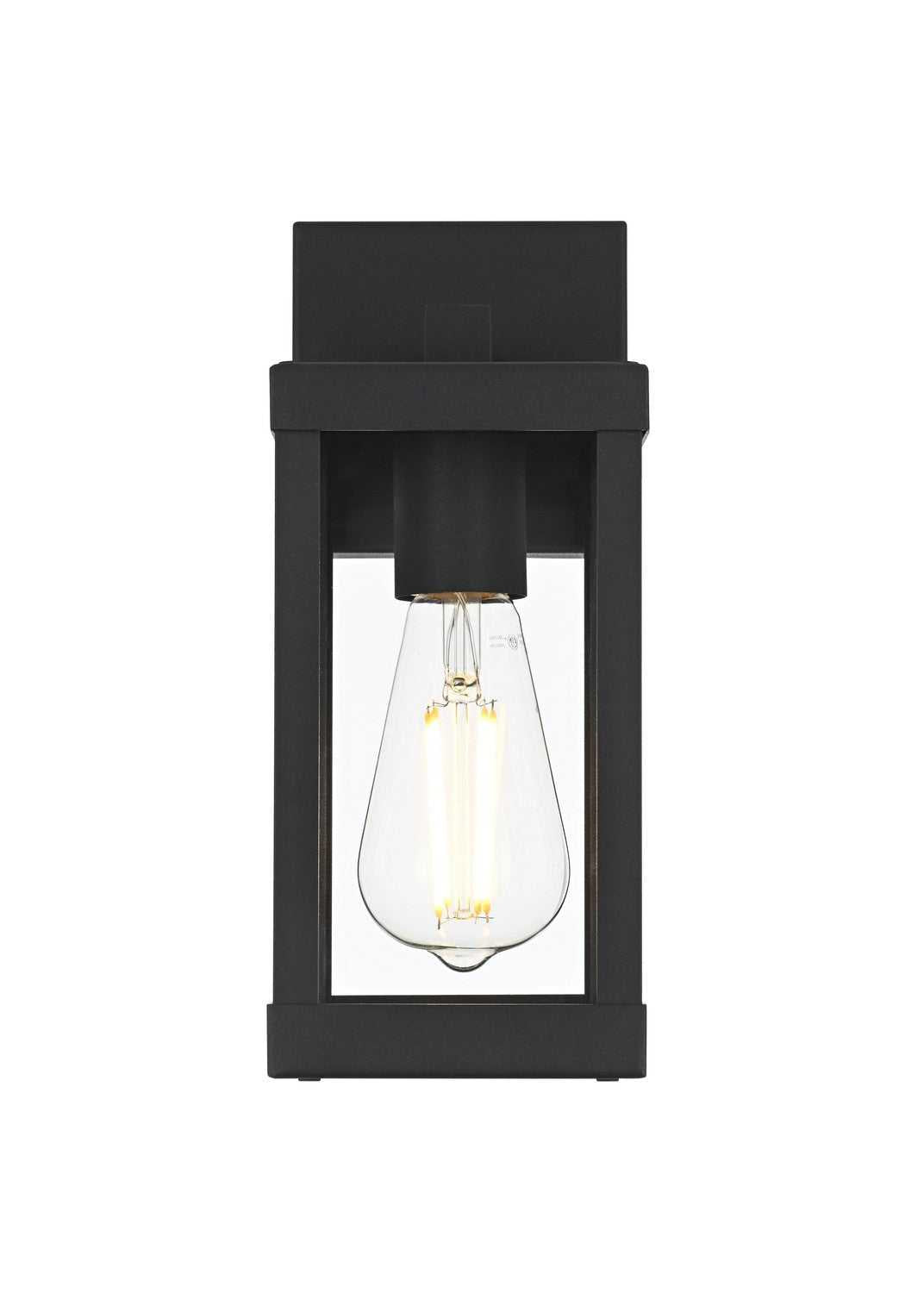 Peter One Light Outdoor Wall Sconce in Black Elegant Lighting