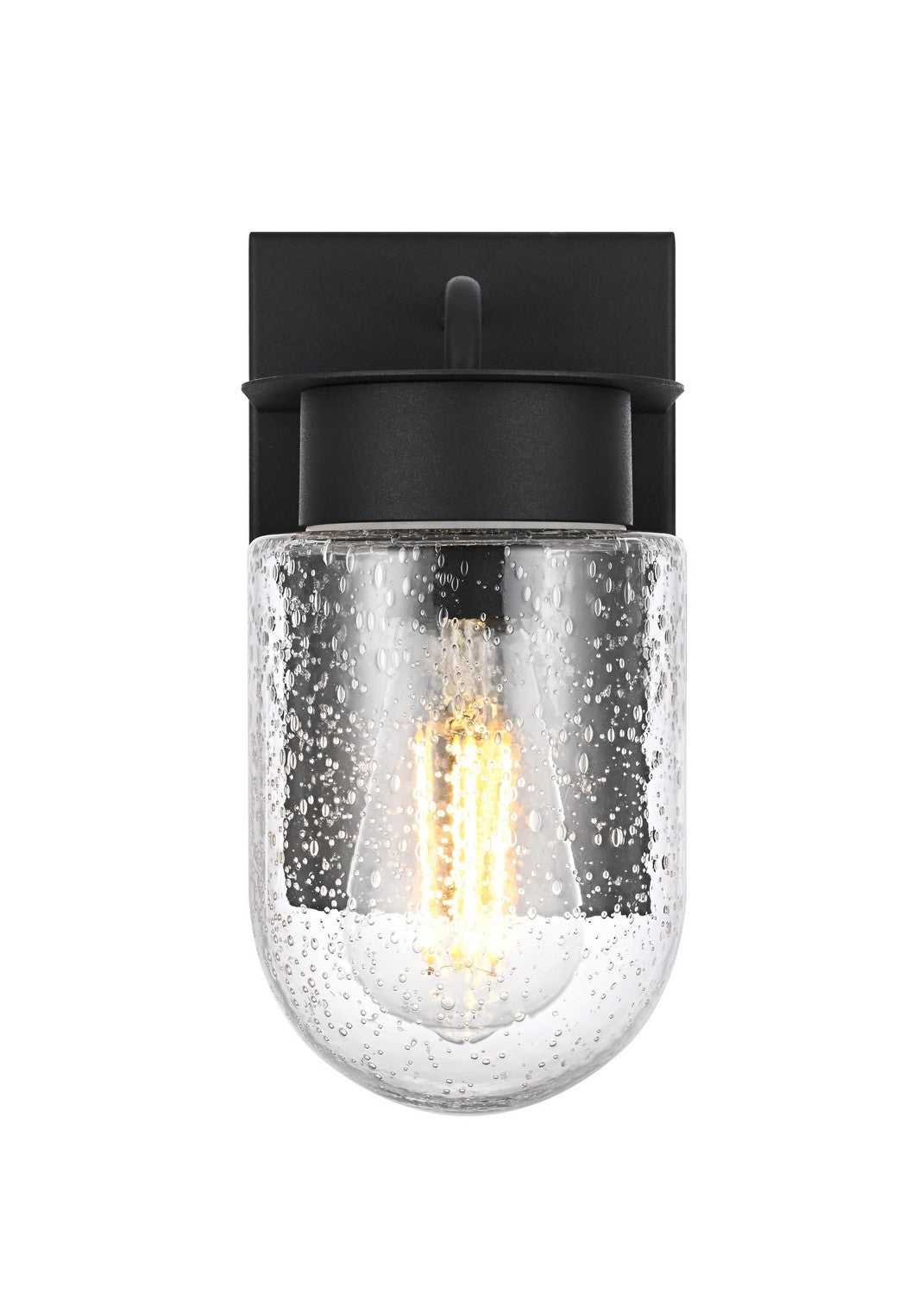 Rafael One Light Outdoor Wall Sconce in Black Elegant Lighting