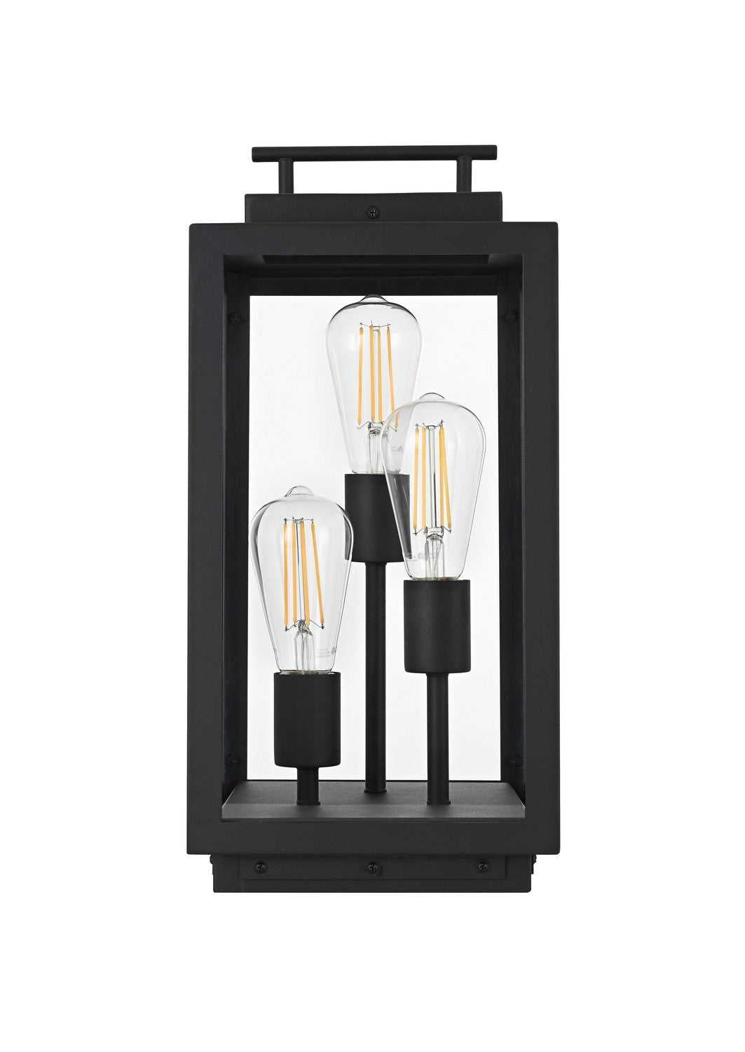 Valentin Three Light Outdoor Lawn Light in Black Elegant Lighting