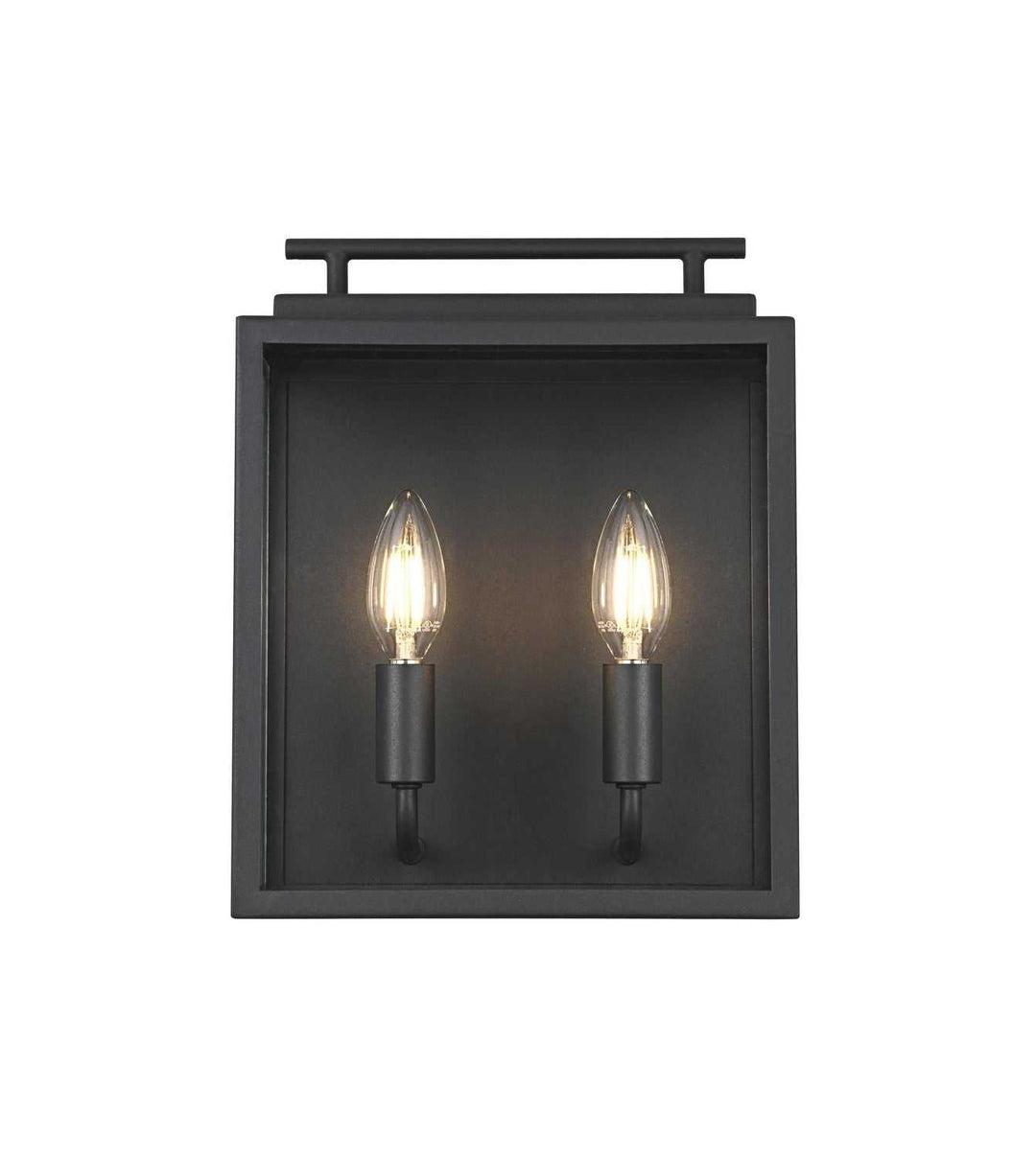 Valentin Two Light Outdoor Wall Sconce in Black Elegant Lighting