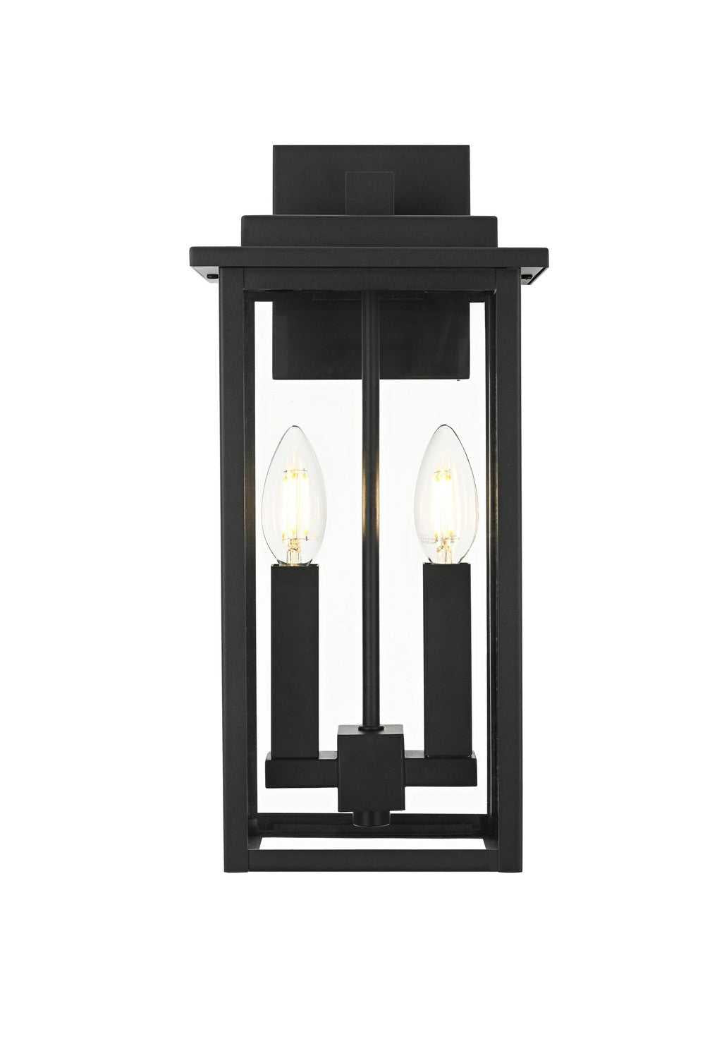 Kaysen Two Light Outdoor Wall Sconce in Black Elegant Lighting
