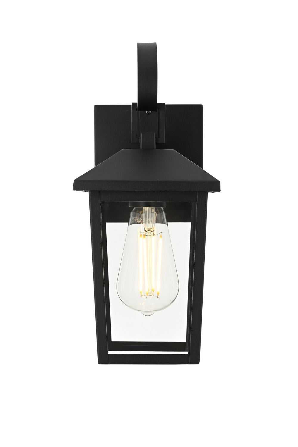 Riggs One Light Outdoor Wall Sconce in Black Elegant Lighting