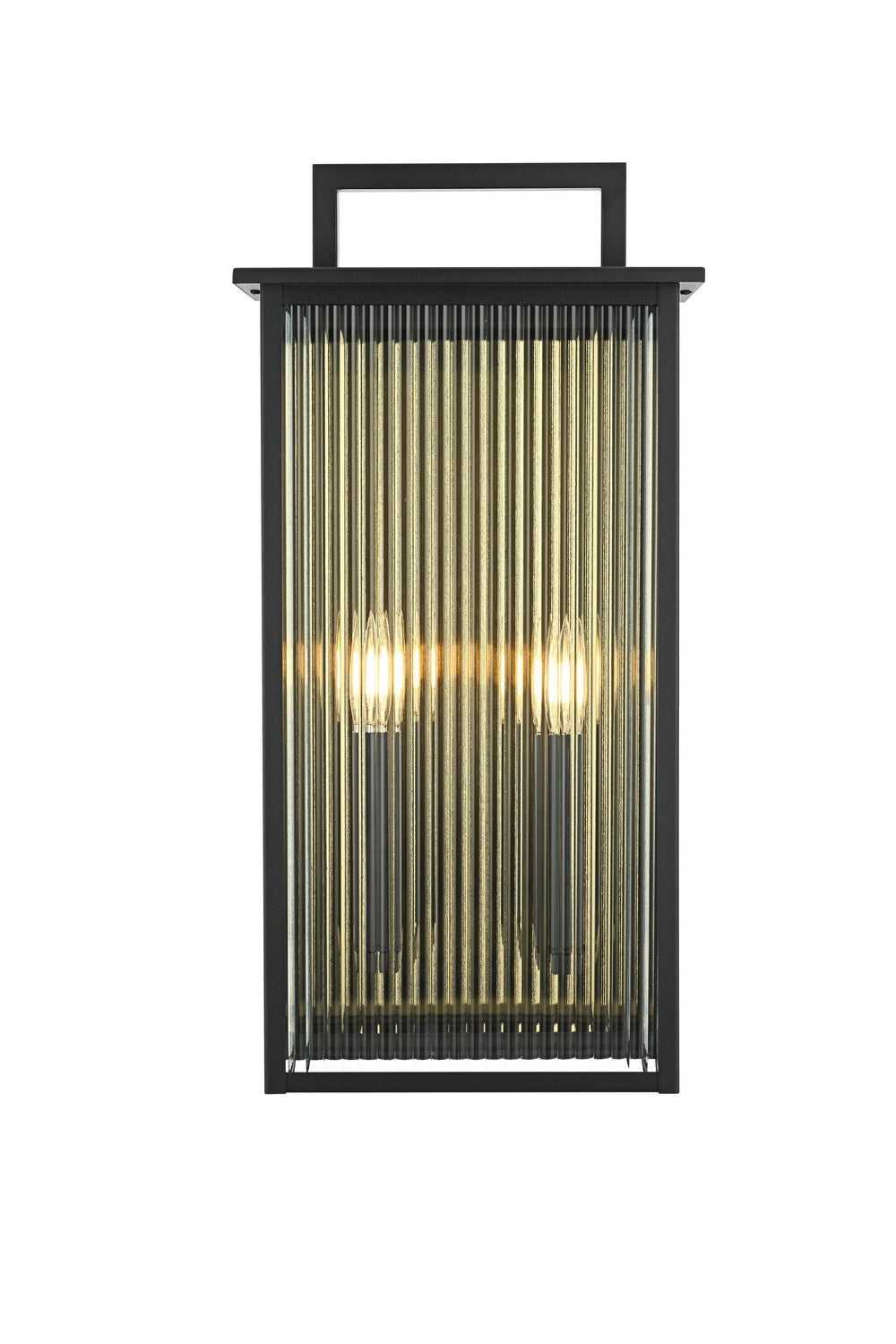 Kannon Two Light Outdoor Wall Sconce in Black Elegant Lighting