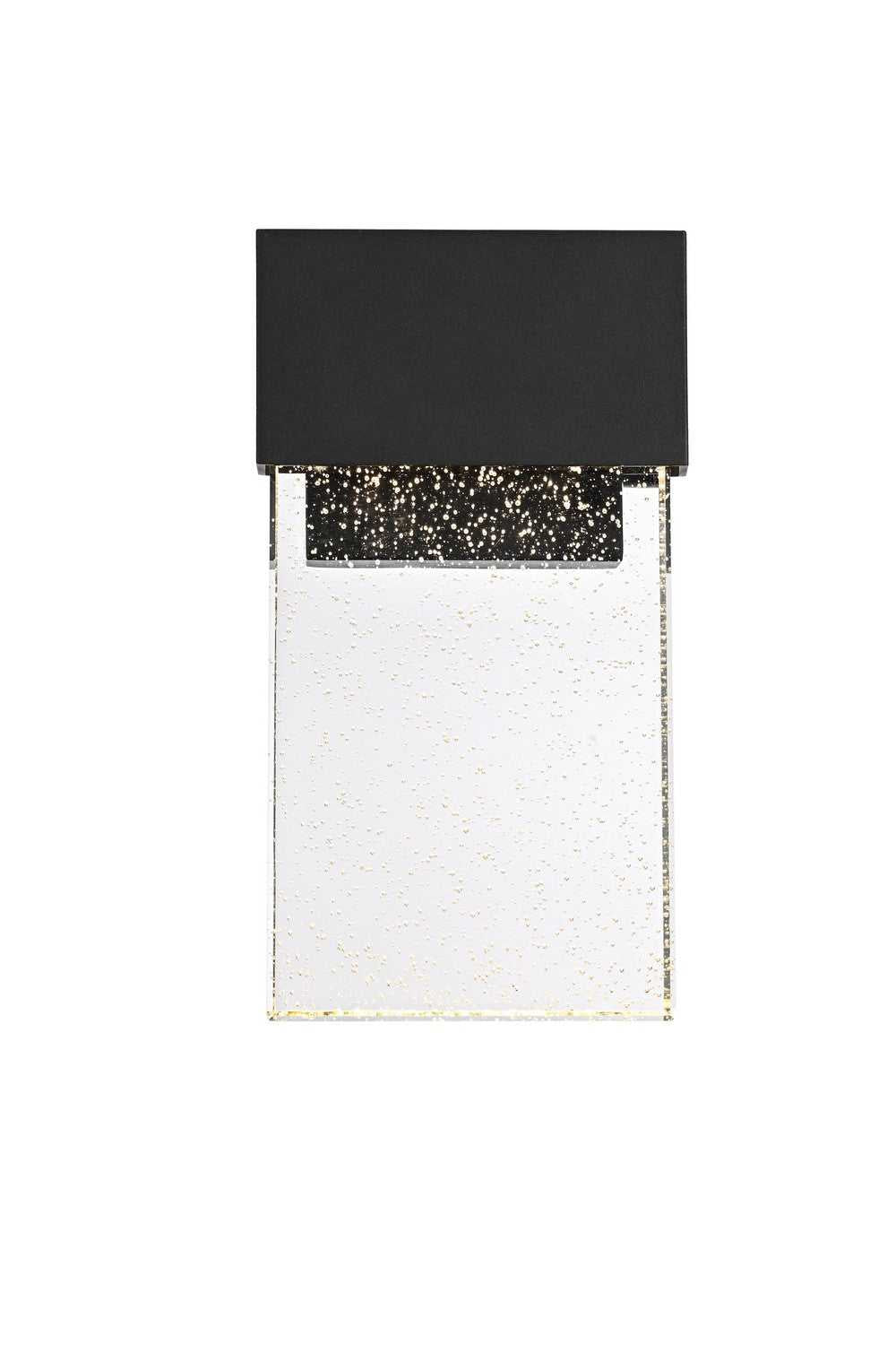 Ronin LED Outdoor Wall Sconce in Black and Clear Elegant Lighting