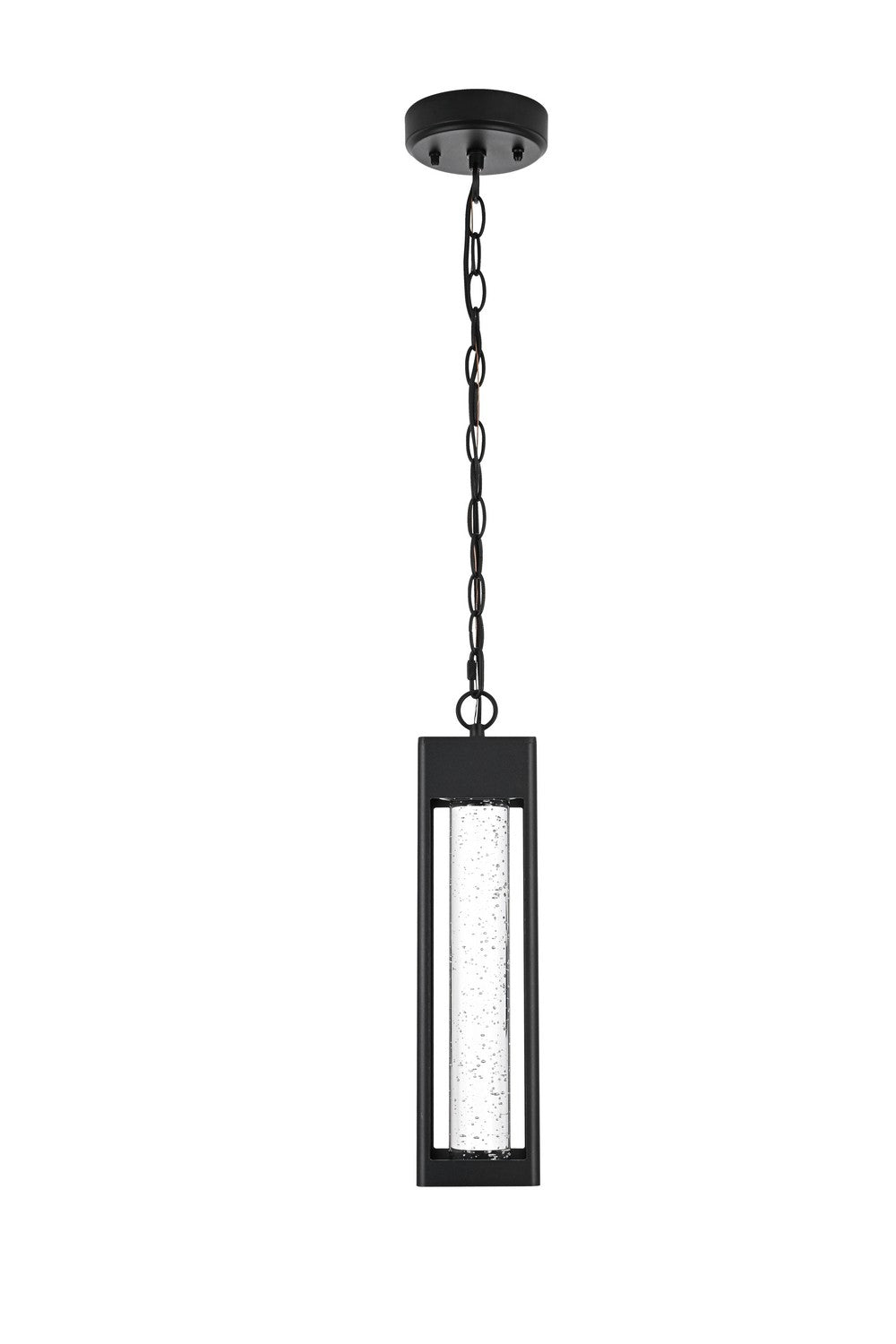 Amaris LED Outdoor Pendant in Black and Clear Elegant Lighting