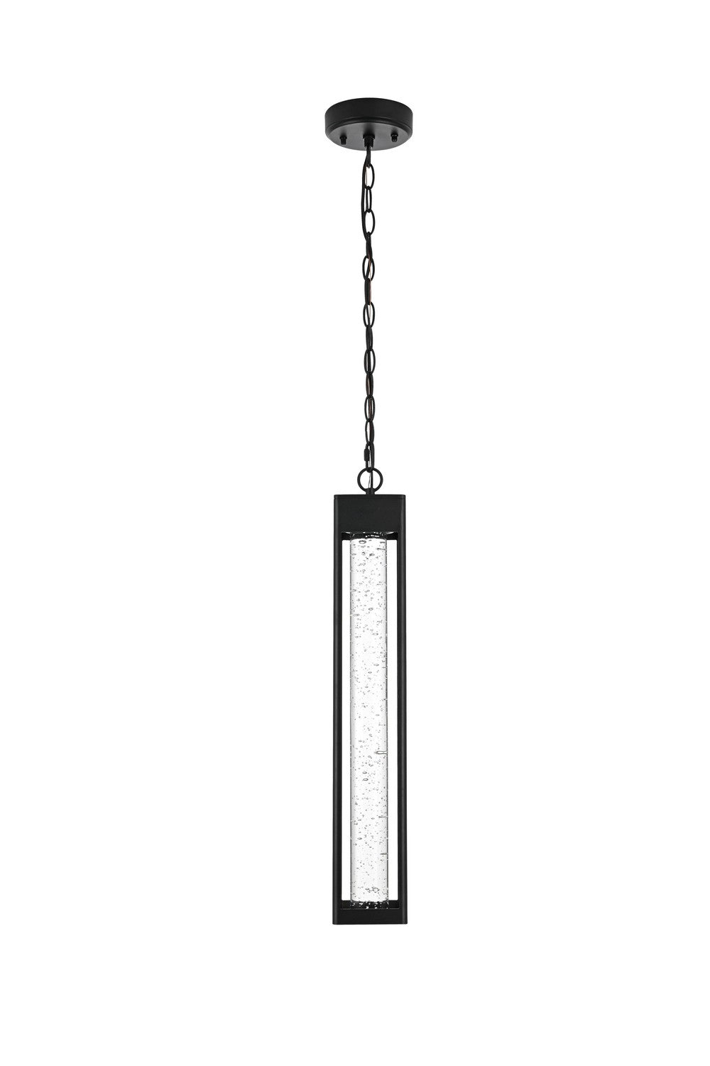 Amaris LED Outdoor Pendant in Black and Clear Elegant Lighting