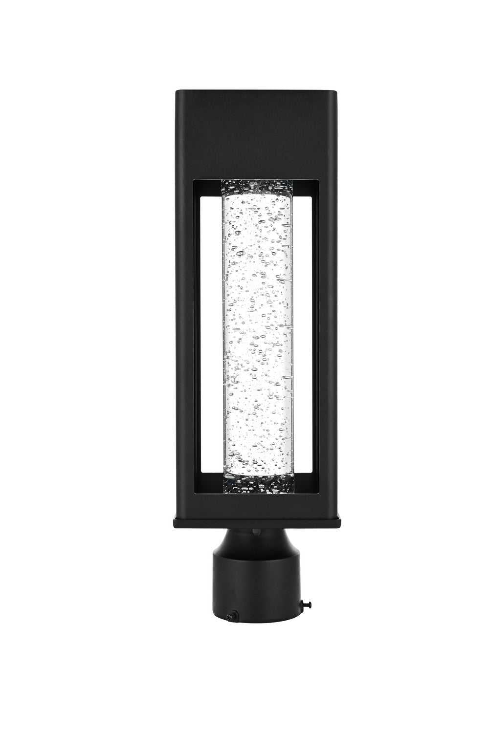 Amaris LED Outdoor Post Mount in Black and Clear Elegant Lighting