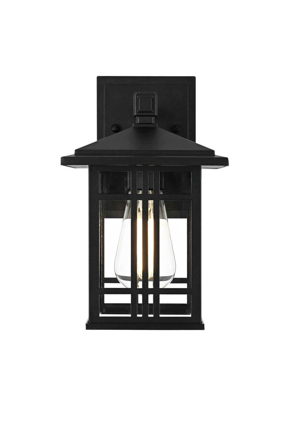 Elegant Lighting - OD613W10BK - One Light Outdoor Wall Sconce - Harley - Black and Clear