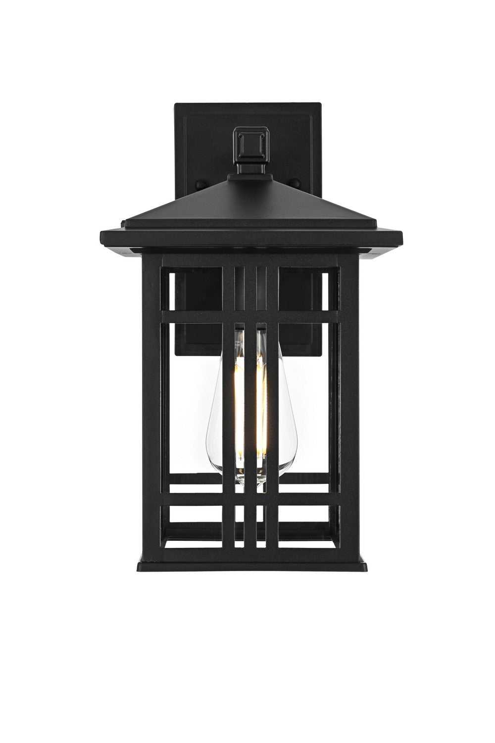 Elegant Lighting - OD613W13BK - One Light Outdoor Wall Sconce - Harley - Black and Clear