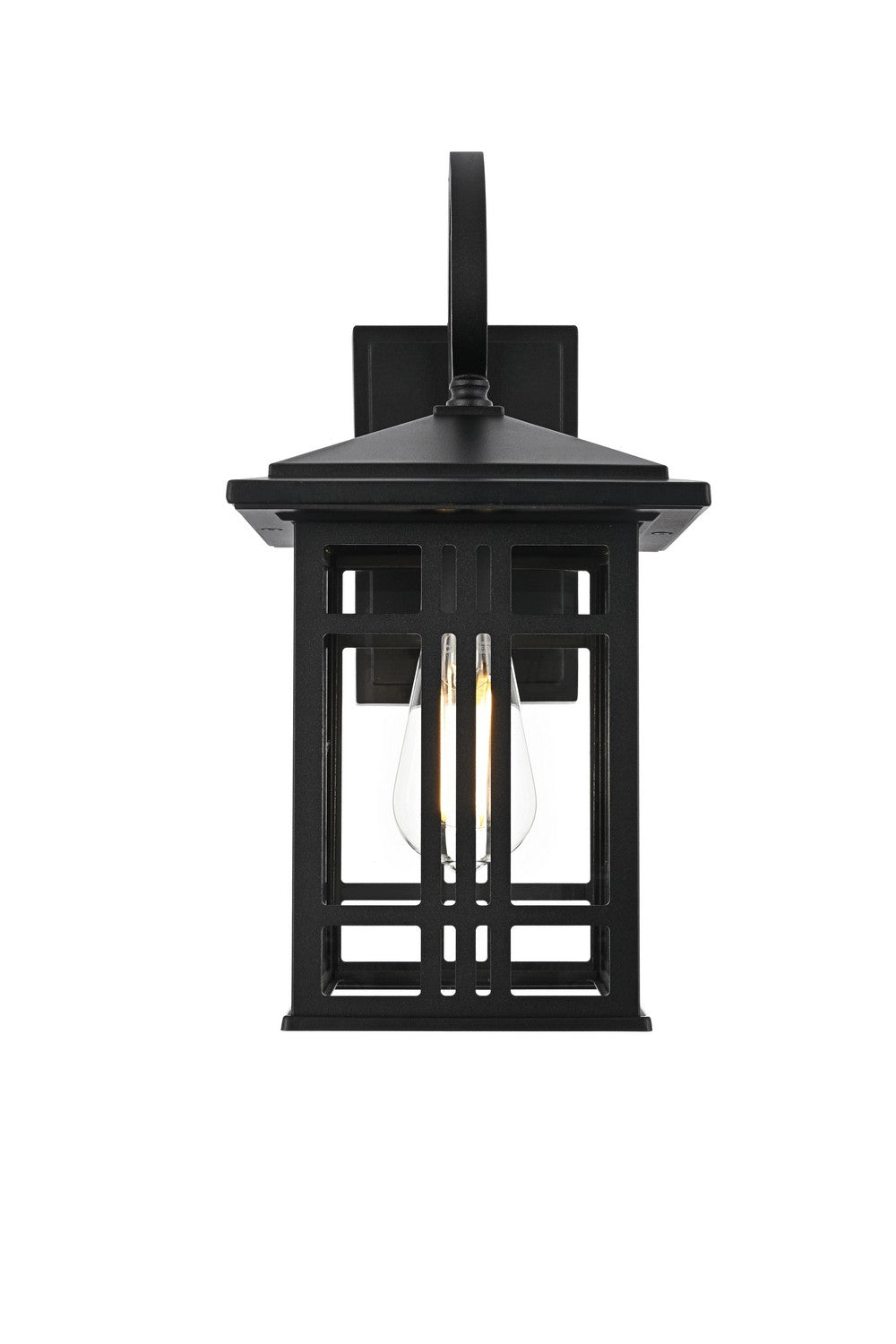Elegant Lighting - OD613W14BK - One Light Outdoor Wall Sconce - Harley - Black and Clear