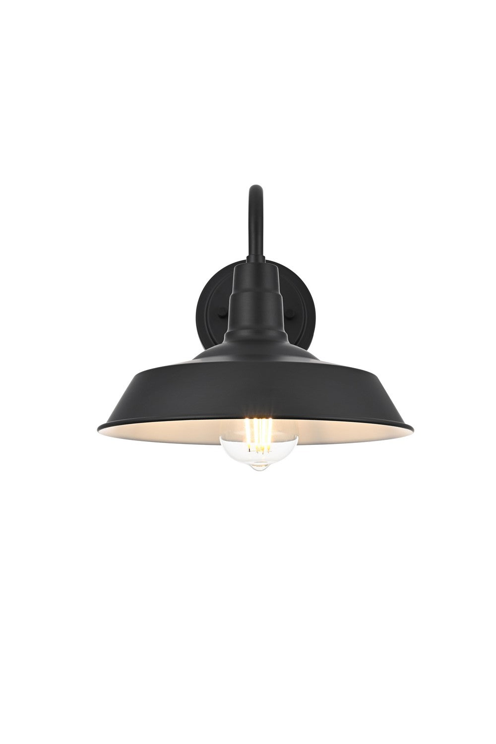 Franco One Light Outdoor Wall Sconce in Black Elegant Lighting