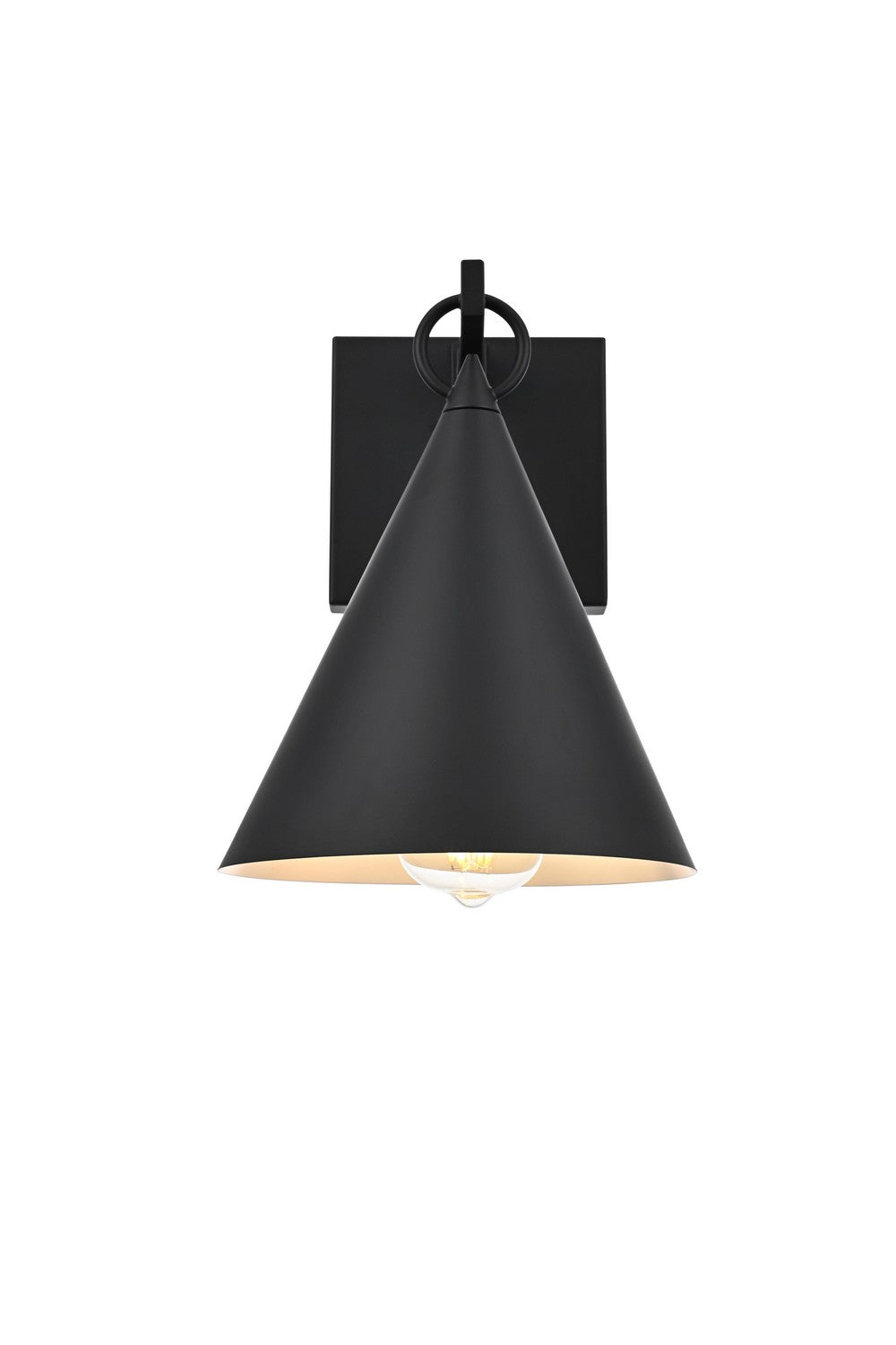 Hendrix One Light Outdoor Wall Sconce in Black Elegant Lighting
