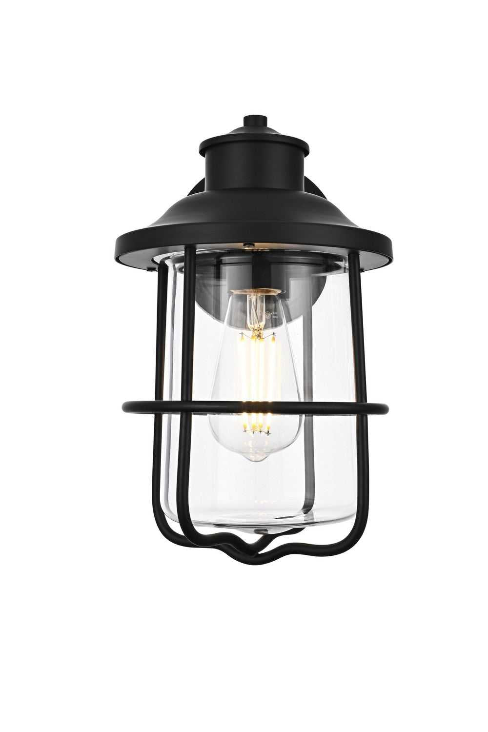 Huxley One Light Outdoor Wall Sconce in Black Elegant Lighting
