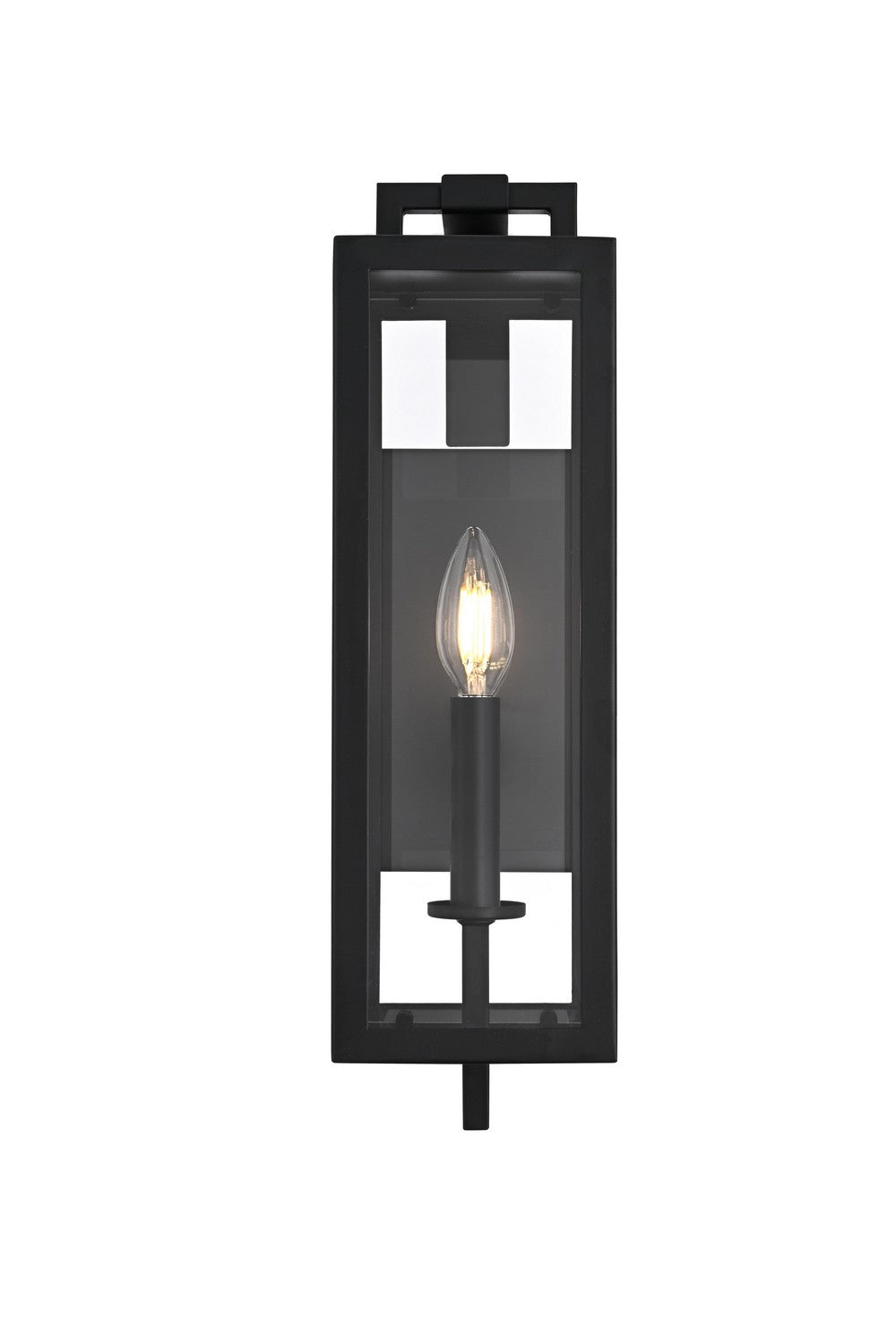 Jairo One Light Outdoor Wall Sconce in Black Elegant Lighting