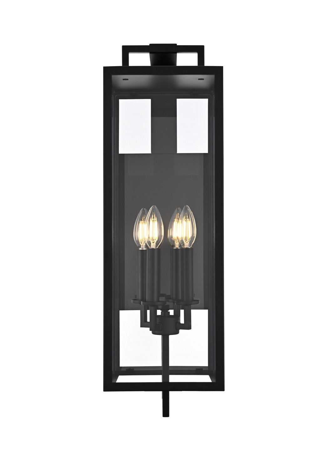 Jairo Four Light Outdoor Wall Sconce in Black Elegant Lighting