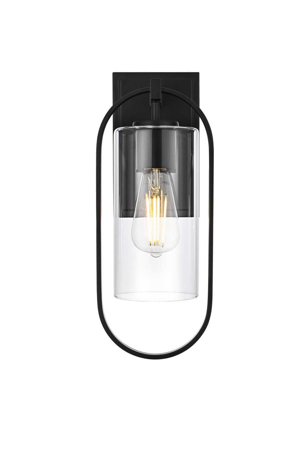Jaxson One Light Outdoor Wall Sconce in Black Elegant Lighting