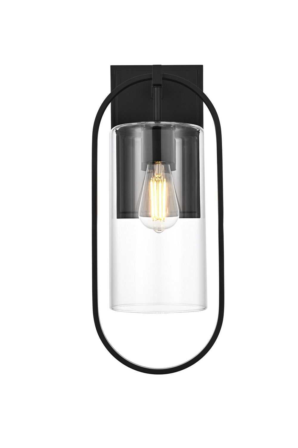 Jaxson One Light Outdoor Wall Sconce in Black Elegant Lighting