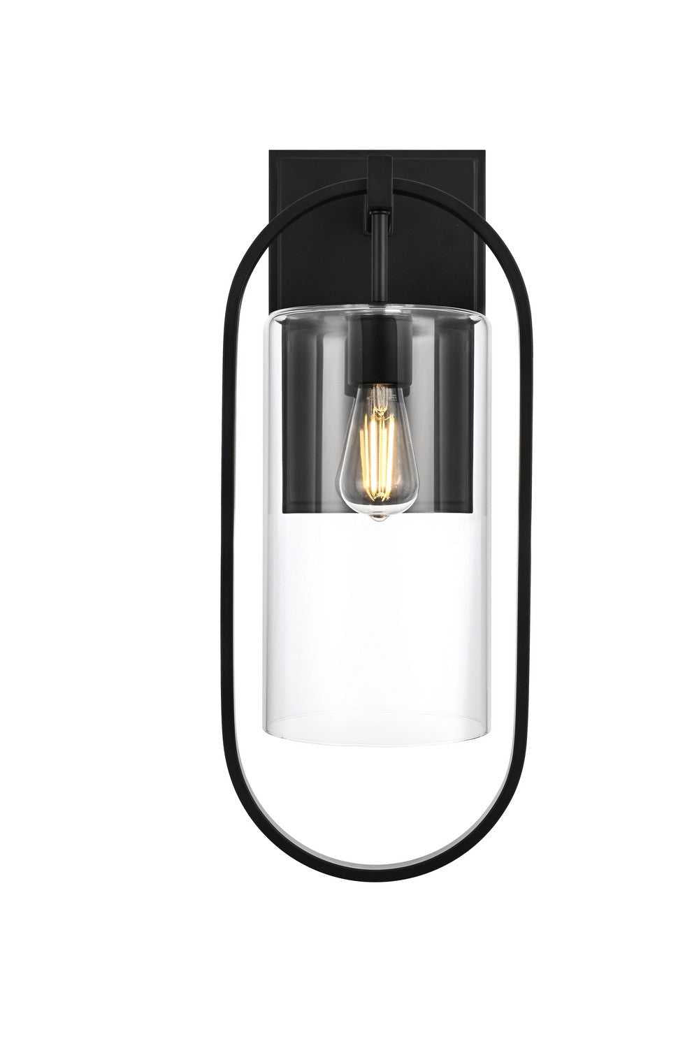 Jaxson One Light Outdoor Wall Sconce in Black Elegant Lighting