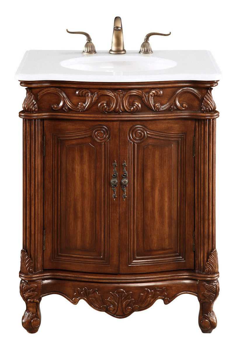 Danville Single Bathroom Vanity in Teak Elegant Lighting