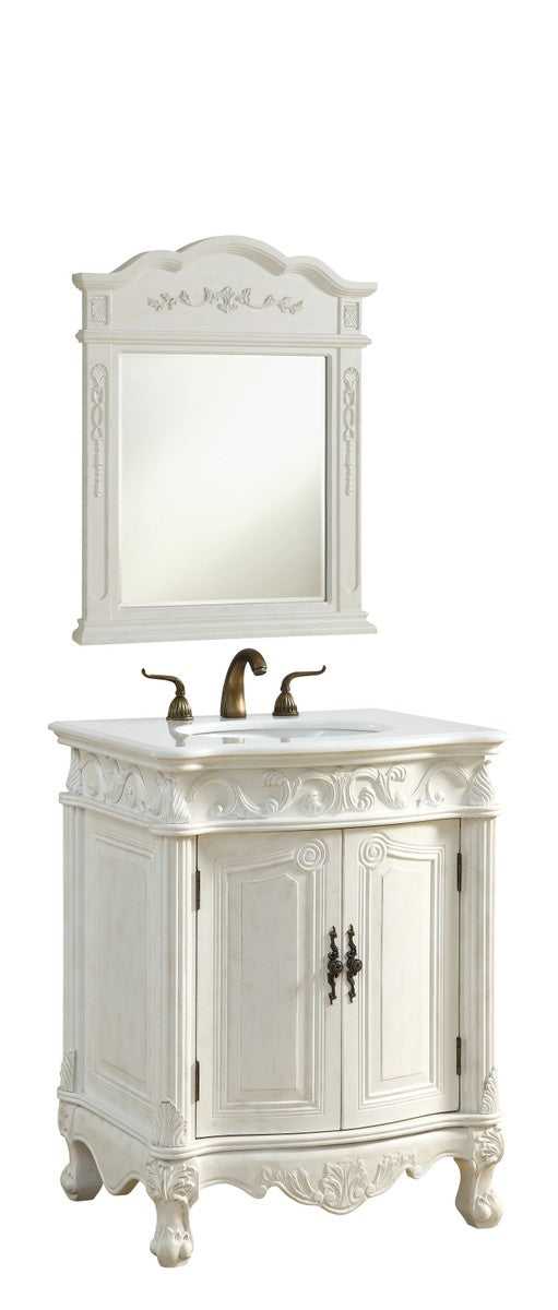 Danville Single Bathroom Vanity in Antique white Elegant Lighting