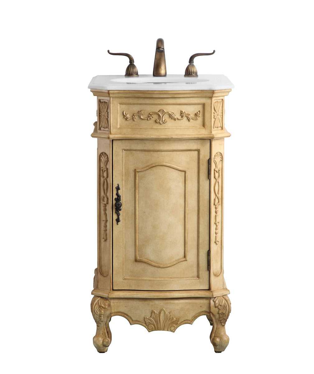 Danville Single Bathroom Vanity in Antique beige Elegant Lighting