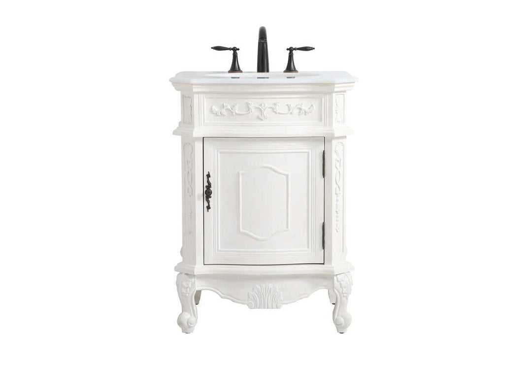 Berkshire Single Bathroom Vanity in Antique white Elegant Lighting