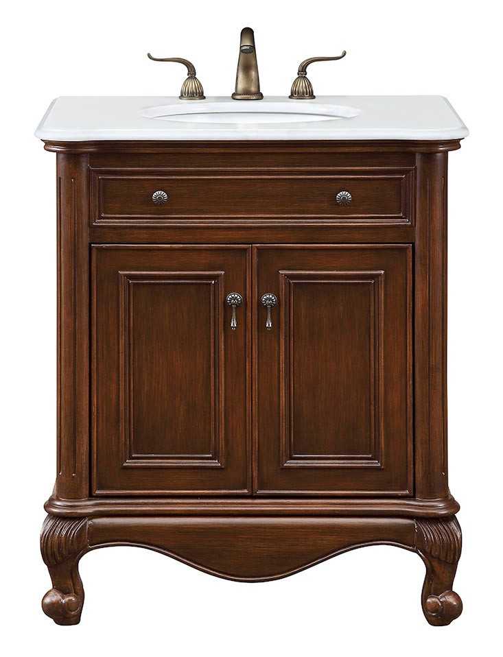 Berkshire Single Bathroom Vanity in Brown Elegant Lighting