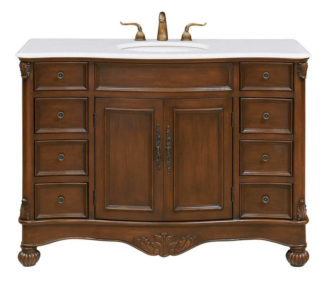 Windsor Single Bathroom Vanity in Brown Elegant Lighting