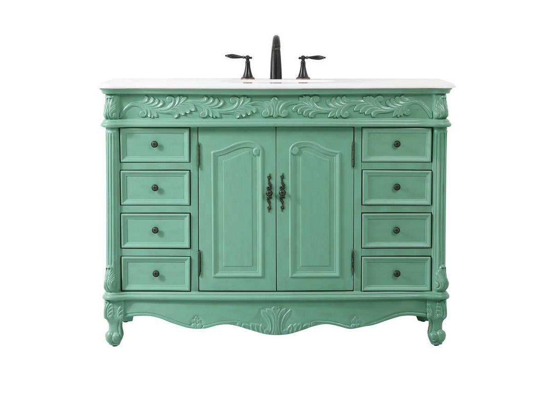 Bordeaux Single Bathroom Vanity in Vintage mint Elegant Lighting