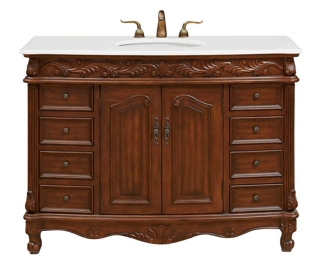Bordeaux Single Bathroom Vanity in Brown Elegant Lighting