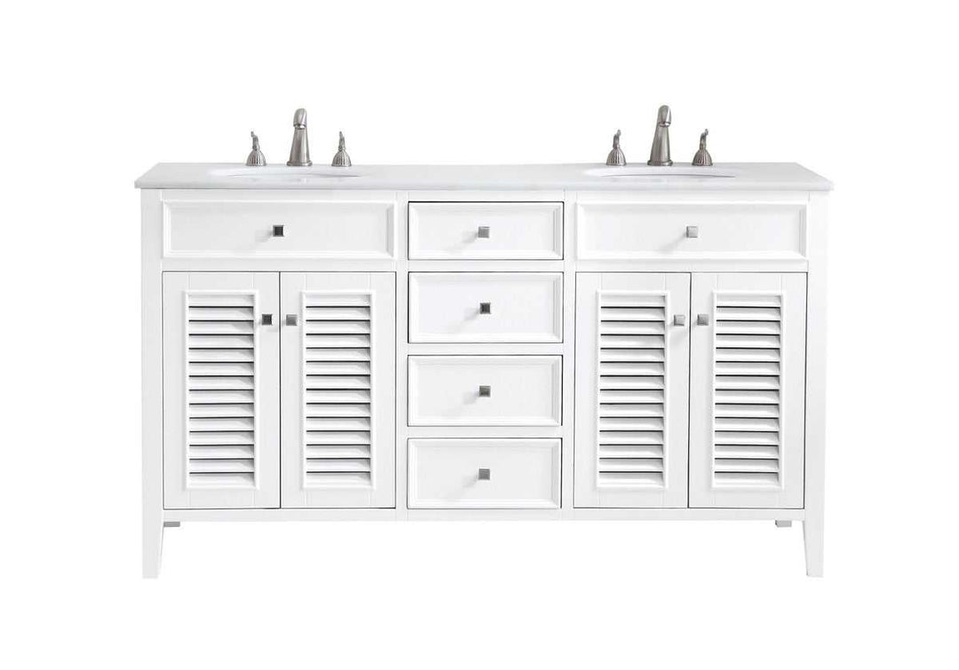 Cape Cod Double Bathroom Vanity in Antique white Elegant Lighting