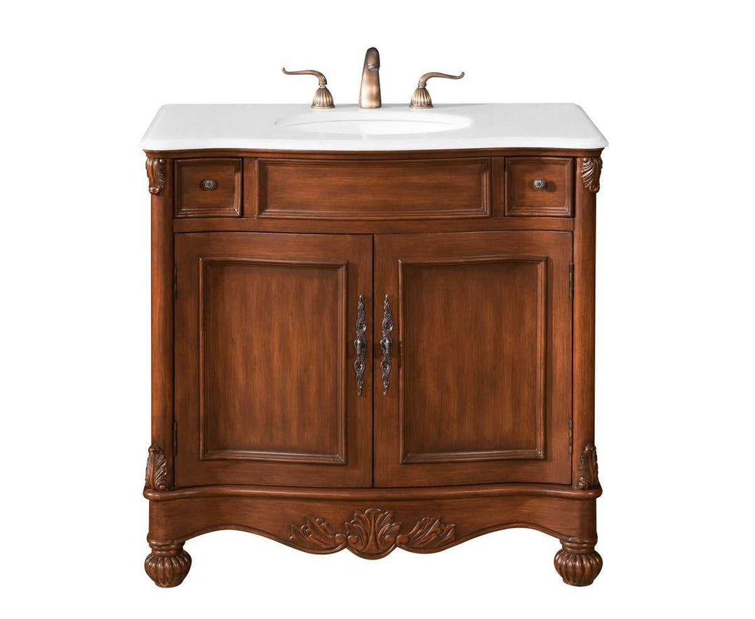Windsor Single Bathroom Vanity in Brown Elegant Lighting