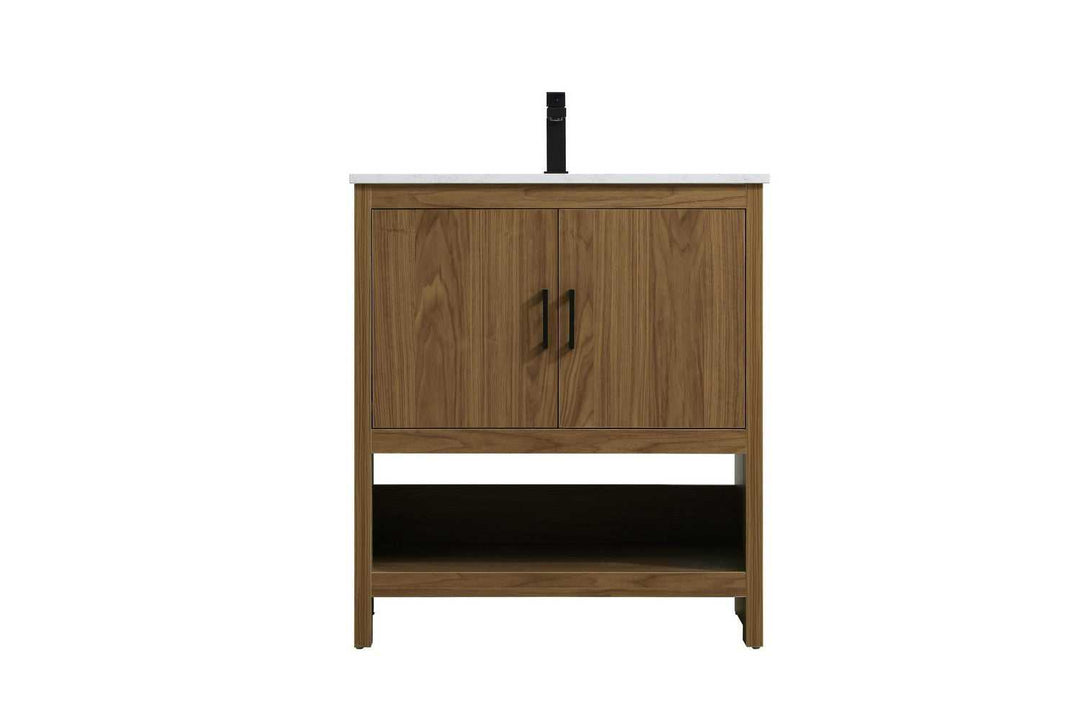 Ira Bathroom Vanity in Walnut Brown Elegant Lighting