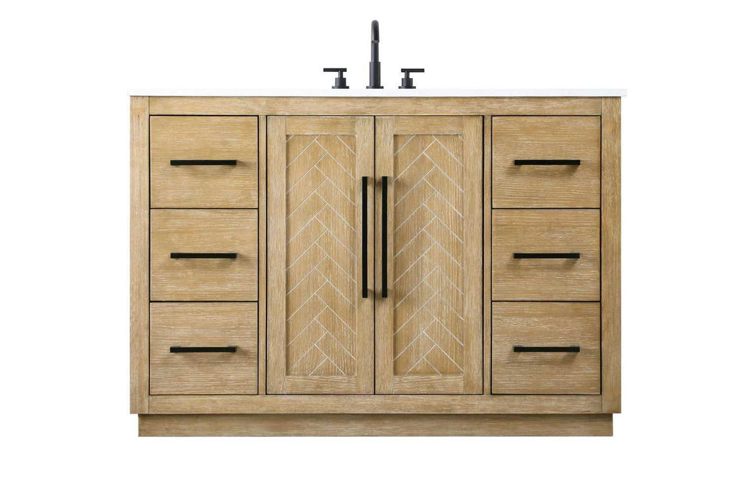 Chase Bathroom Vanity in Linen Oak Elegant Lighting