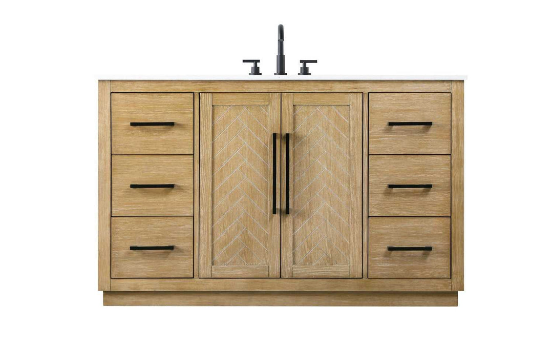 Chase Bathroom Vanity in Linen Oak Elegant Lighting
