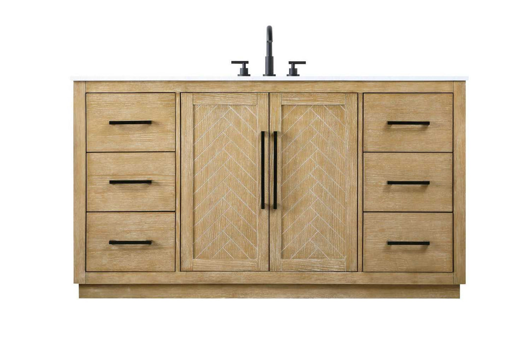 Chase Bathroom Vanity in Linen Oak Elegant Lighting